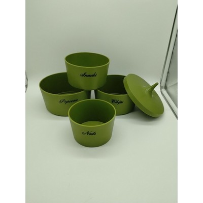 Vintage Snack Canister Set Chips Nuts Pretzels Mid Century Modern Stackable