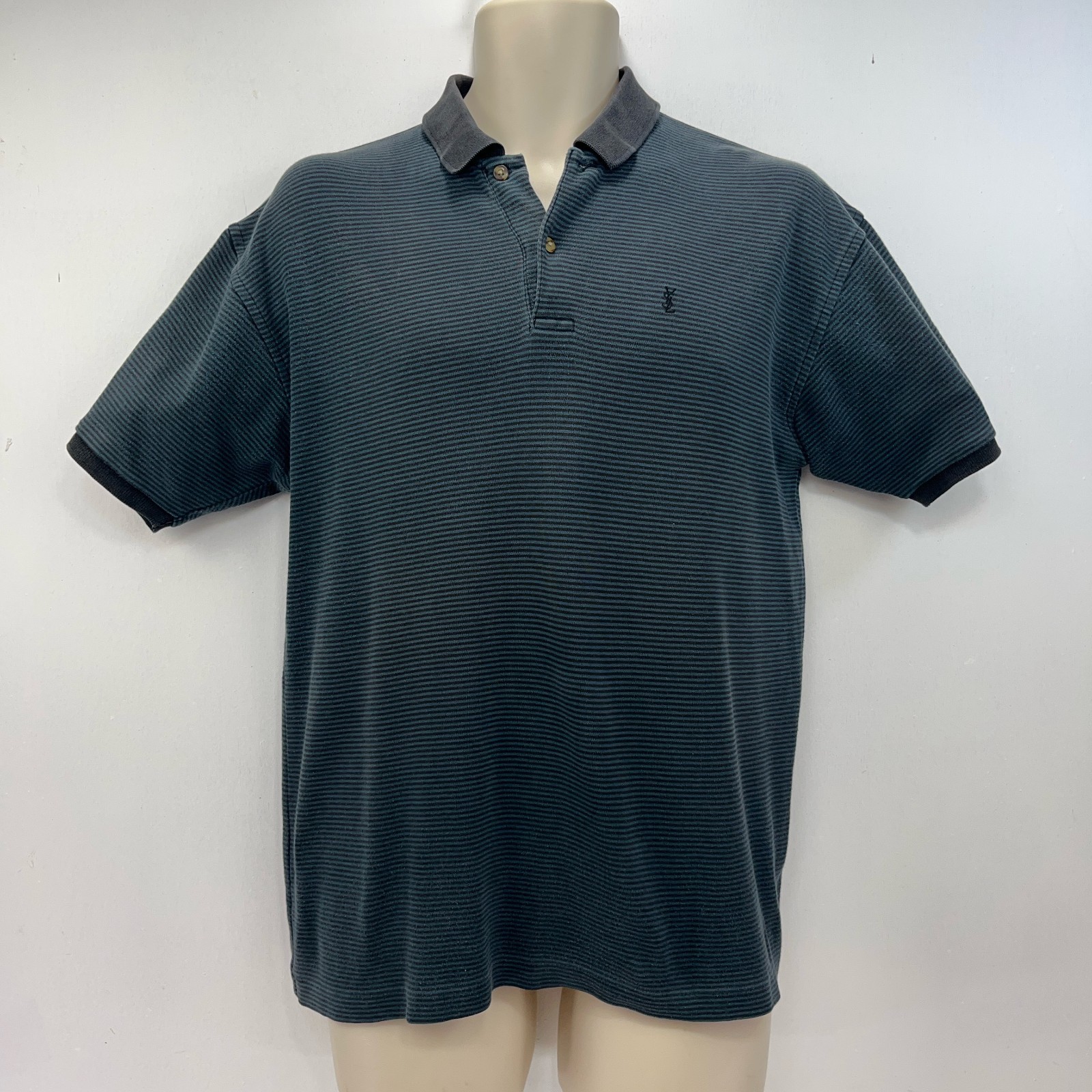 Polo YSL a righe uomo taglia media Yves Saint Laurent anni 90 Y2K vintage