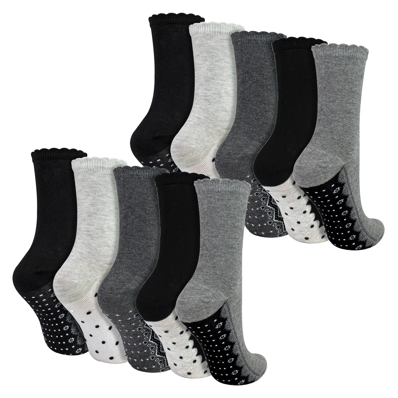Sock Snob - 10 Pairs Ladies Lace Effect Soft Cotton Socks