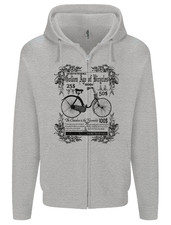 The Golden Age of Bicycles Cyclist Cycling Mens Zip Up Hoodie