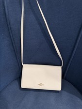 Coach Ivory Pebbled Logo Crossbody Bag Magnetic Flap Zip Detachable Strap Gold