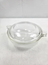 Pyrex 019 Clear Glass 20oz Round Baking Dish w/681-C-19 Cover  EUC 