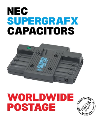 RUBYCON, NICHICON, PANASONIC ETC. NEC PC Engine SuperGrafx Replacement Capacitors / 20 x Cap Kit + Jailbar Fix