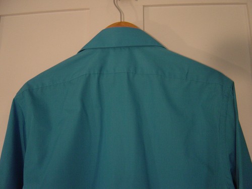 MEN'S ARROW CLASSIC FIT LONG SLEEVED DRESS SHIRT TURQ BLUE SIZE 15 1/2 X 33 - Picture 5 of 7