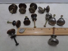 LOT-B  (3) SETS of 4  - vintage 1970 1980 small Drawer Pulls Knobs 12 pieces MIX
