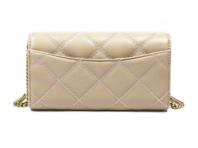 Tory Burch WILLA Almond Quilted Leather Chain Wallet Tory Burch WILLA Almond Quilted Leather Chain Wallet