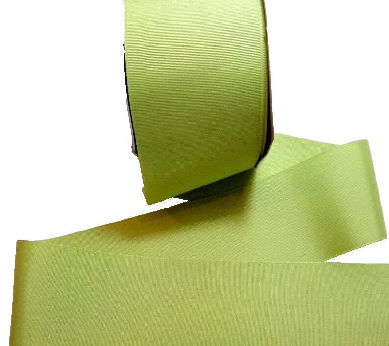 Green Grosgrain Ribbon 3 inches wide x 10 yards Schiff Kiwi Polyester Cheer B38 - Image 2 of 4