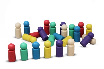 Jumbo Spielfiguren in 6 Farben (je 4 Stück rot, grün, blau, gelb, lila & natur)