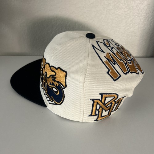 Milwaukee Brewers TOW Double Graffiti Custom Snapback Hat Cap Two Tone - Picture 3 of 15