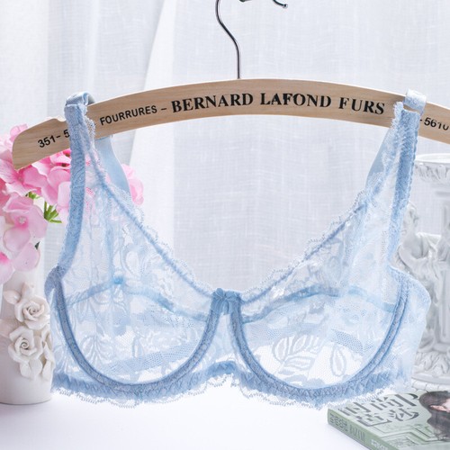 Sexy Women Underwear Bra Lace Half Cup See Through Transparent Plus Size Bras - Picture 11 of 39