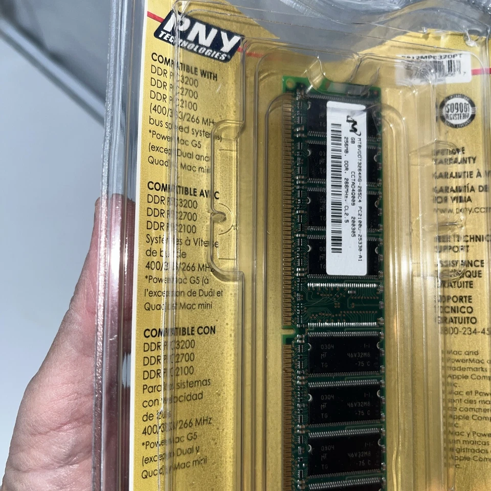 New Old Stock PNY Optima Memory DDR  512MB PC3200 DDR400/333/266 Sealed - Image 4 of 4