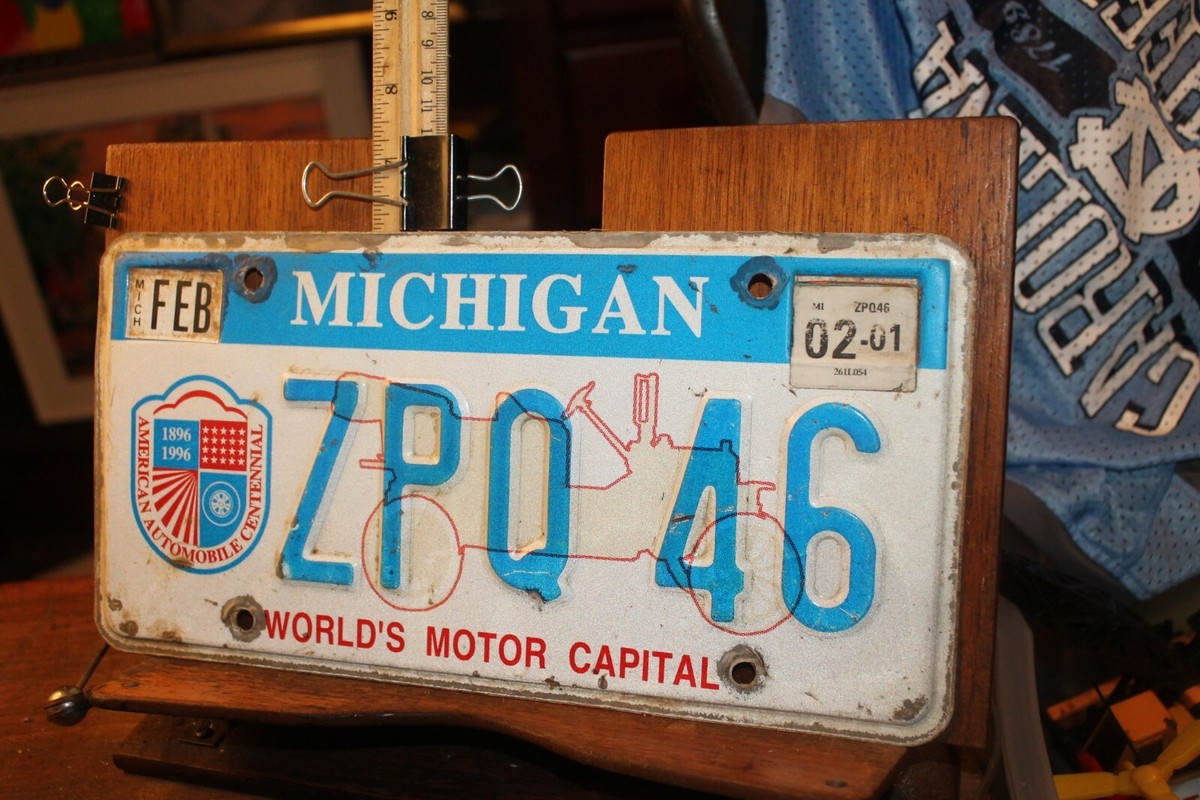 2001 Michigan License Plate 1896-1996 America's Automobile