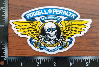 Powell Peralta Winged Ripper Skateboard Sticker 5 BLUE New Skull