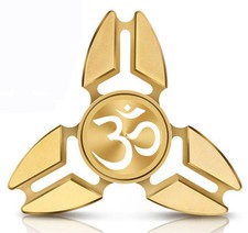 Fidget Spinner Tri-Spinner Aluminum Metal Yoga Om Symbol
