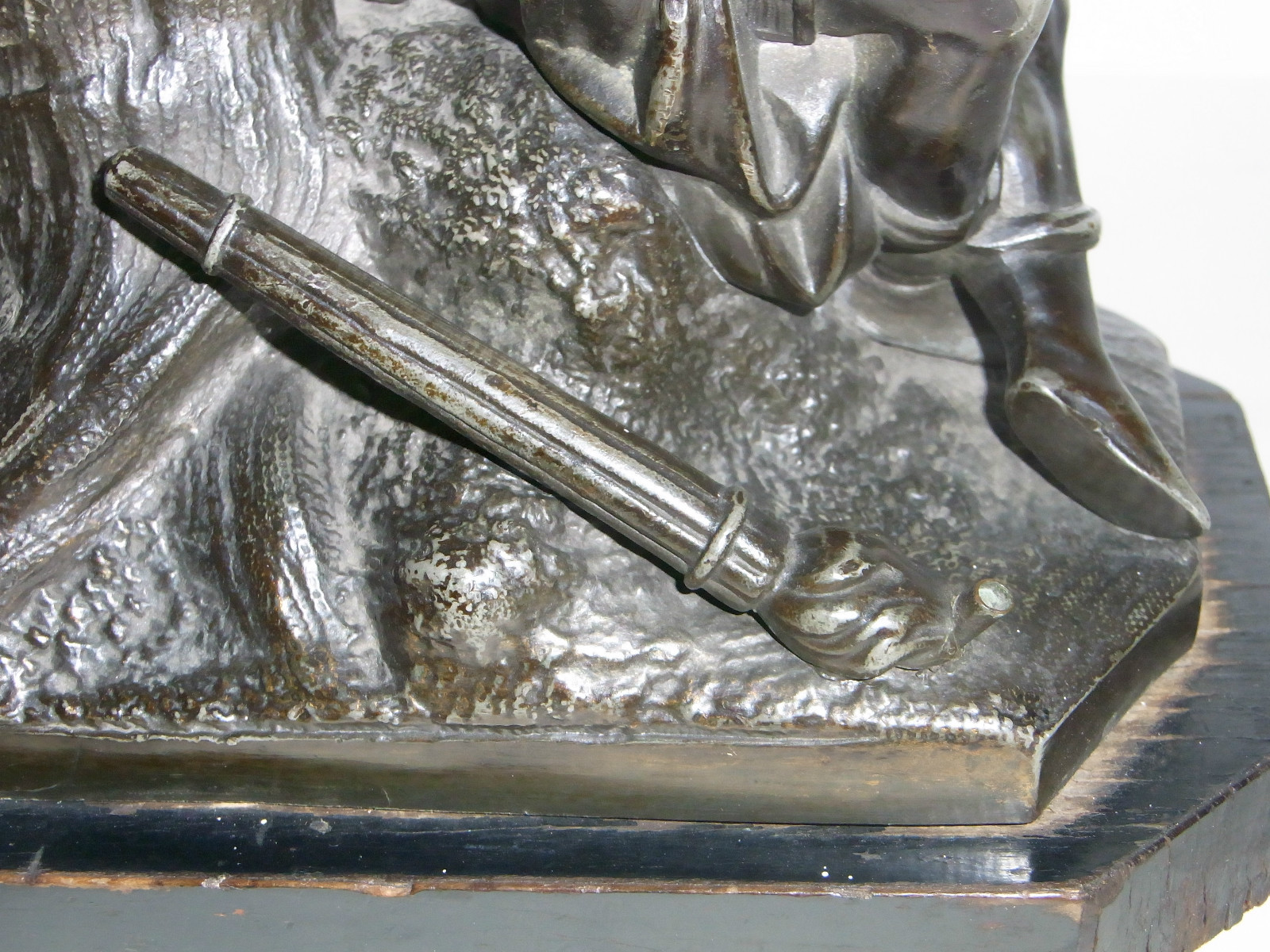 09B7 ANCIENNE PAIRE STATUE RÉGULE XIXe GAULOIS ET ROMAIN PYROGÈNE