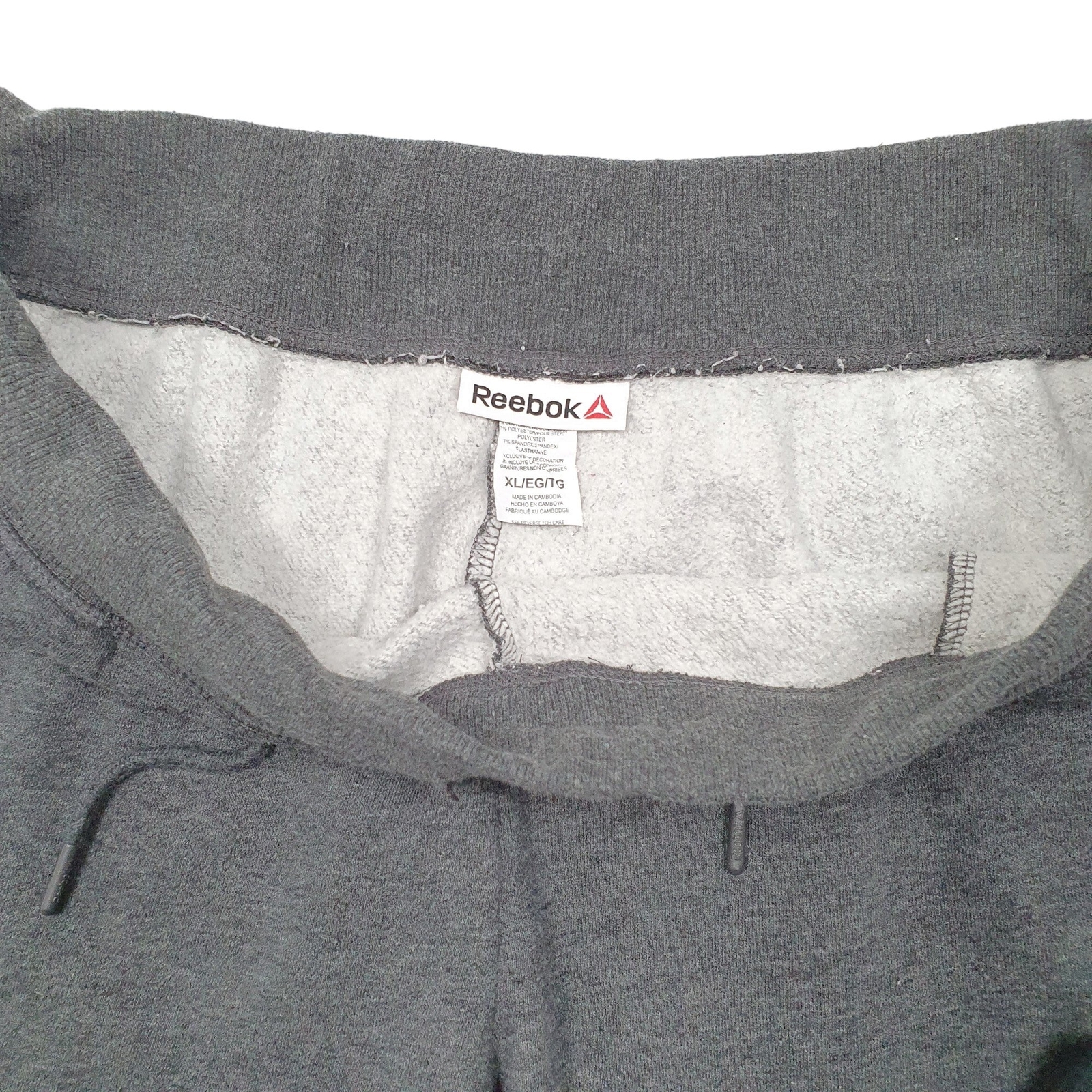 REEBOK Sweats Jogger Trousers Cotton Grey Mens W36 L25 image 2