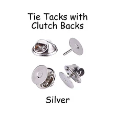 Silver Tie Tacks Blank Pins with Clutch Back - Lapel / Scatter Pin - Pick Qty. 