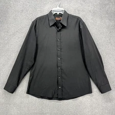 RAVI SEHGAL Shirt Mens Medium Dark Gray Button Up Bangkok