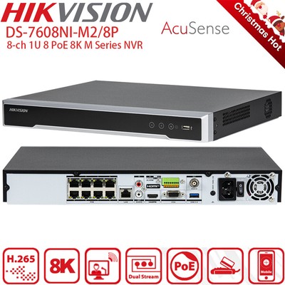 Hikvision DS-7608NI-M2/8P 8CH NVR 8K Acusesne 2SATA 128Mbps Hik-Connect DDNS US