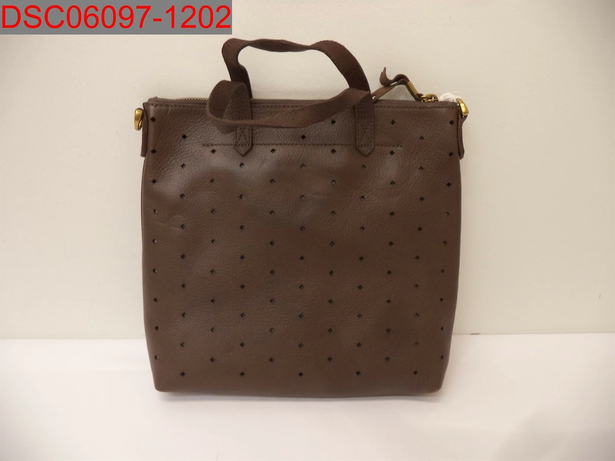 NWT Madewell Women s Brown Mini Transport Perforated Leather Crossbody Bag