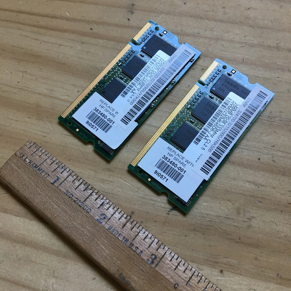 Hynix HYMD232M646D6-J 256MB DDR 333MHz Laptop Notebook RAM Memory Lots of 2 - Image 3 of 3