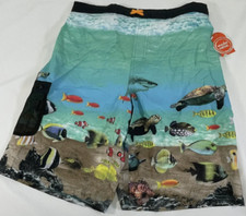 Wonder Nation Boys Aquarium Swim Trunks/Shorts Size Small