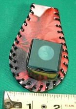  0075 1-RED VINYL MAGNETIC POOL CUE CHALK HOLDER