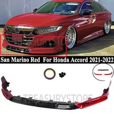 For Honda Accord 21-2022 Yofer San Marino Red Front Bumper Lip Splitter Spoiler