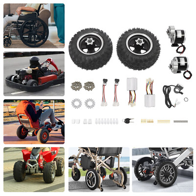 10'' 36V 350W Double Wheel Motor Drive Conversion Kit Thumb Throttle For eScooter