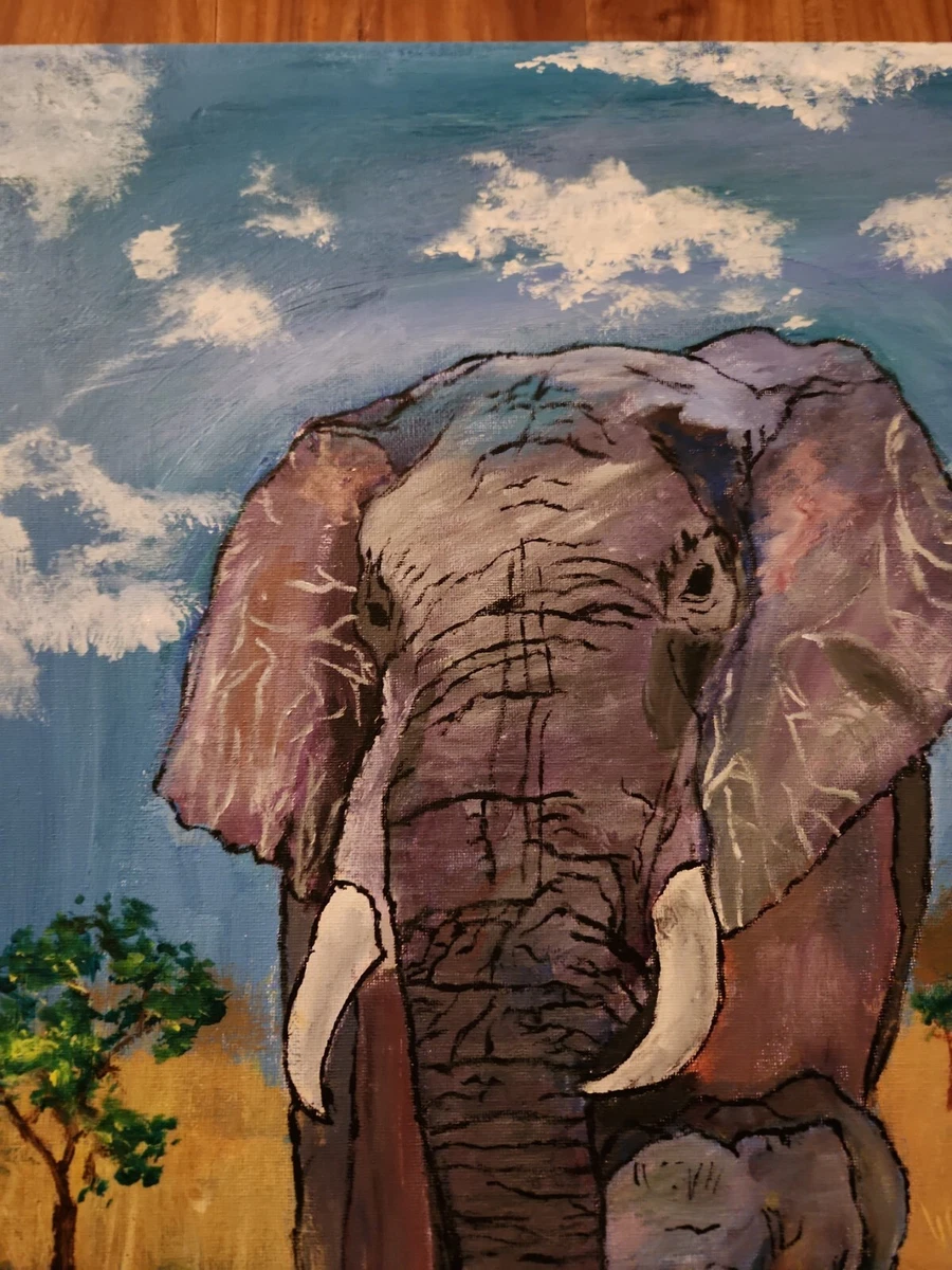 Acrylic Elephant Painting