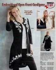 EMBROIDERED OPEN FRONT CARDIGANS