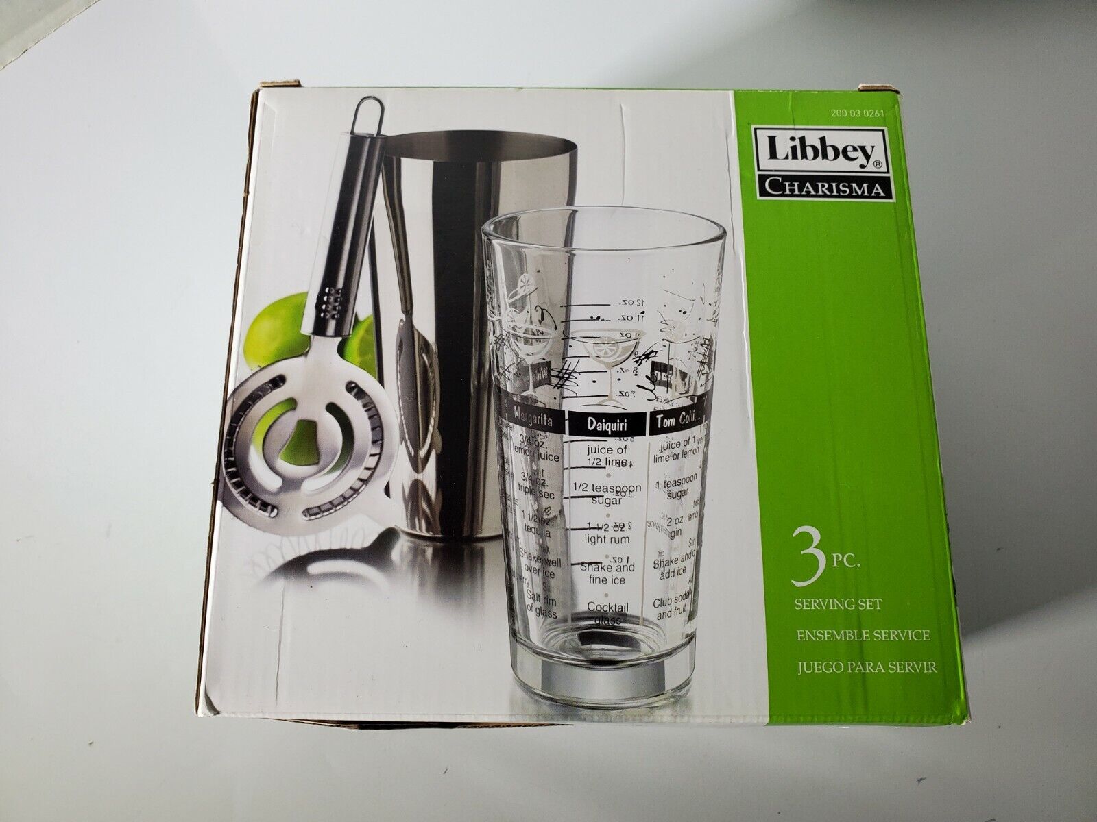 brand new libbey cocktail bartender shaker with mixing glass set