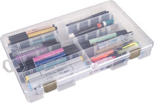 Large Solutions Box Clear Art  Craft Organizer with Dividers - Plastic Stora...