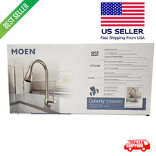 MOEN Doherty Single Handle Pull-Down Sprayer Kitchen Faucet in Stainless Finish