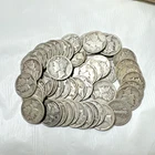 Mercury Silver Dime Lot 1940 - 1945 Roll (50) 90% Silver Coins