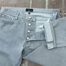 A.P.C. Jeans Mens 28 Petit Standard Selvedge denim Slim Straight Redline Grey