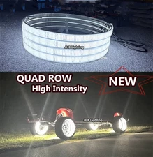 4Rings 17.5" QUAD ROW Pure WHITE High Density Remote Switch Wheel Rim Lights Set