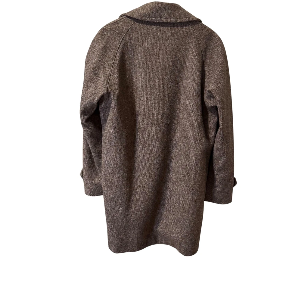 Pendleton Men's Tweed Wool Overcoat Brown Herringbone Classic Fit Lined Size 42 - Image 3 of 4