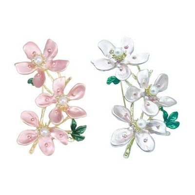 Elegant Peach Flower Brooch Exquisite Craftsmanship Flower Lapel Pin for Women