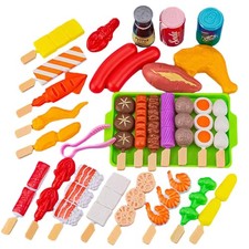 Kids BBQ Pretend Play Kitchen Food Toys Cooking Playset For Kids Set
