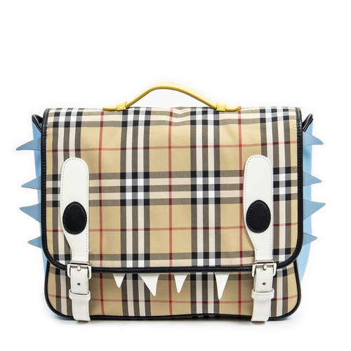 Burberry Beige/Blue Monster Flap Backpack Backpack Nova Check Nylon Canvas