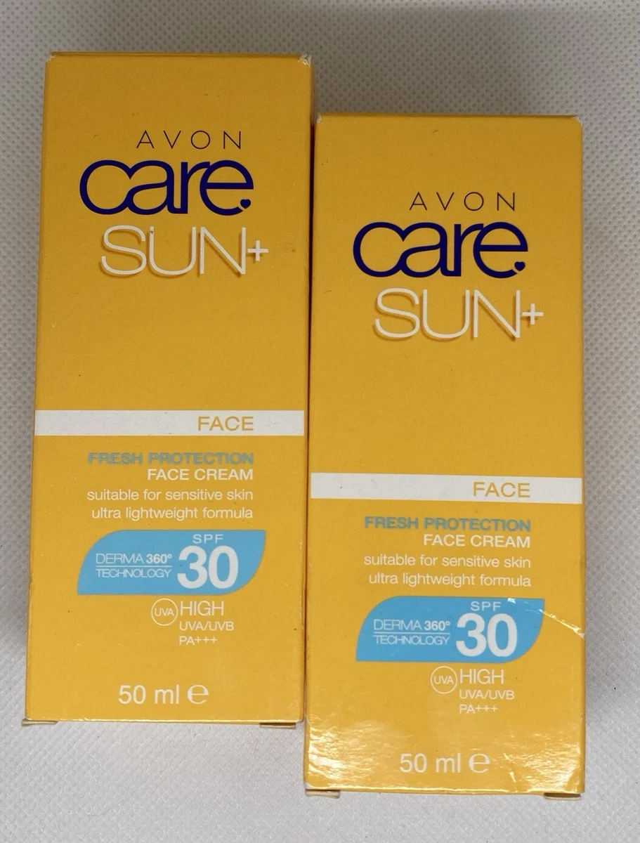 Avon Care Sun+ Face Sun Cream SPF 30 Fresh Protection 50ml x 2 UVA/UVB Sensitive