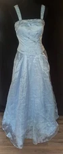 Vintage Aspeed Prom Bridesmaid Formal Princess Beadwork Gown Light Blue Size M