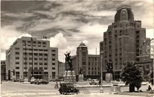 Banco de Mexico y La Nacional Mexico City RPPC Real Photo Postcard 1941
