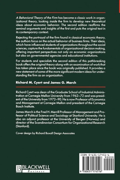 James G. March (U. A.) | Behavioral Theory Of The Firm | Taschenbuch | Englisch-image