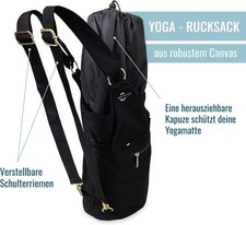 Goße Yogatasche Yoga Rucksack XL für Matte Zubehör Tasche UP GREAT Schwarz TOP