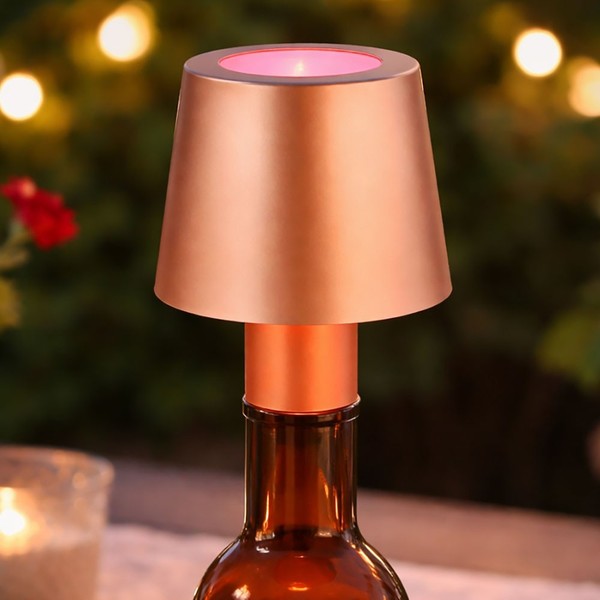 Tischlampe Beistellleuchte Flaschenaufsatz Gold Touch Akku Led Usb Rgb H 14 Cm-image