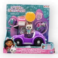 Spin Master Gabby’s Dollhouse Carlita Toy Car with Pandy Paws Collectible Figure