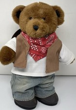Vintage Build-A-Bear Full Brown Teddy Bear Stuffed Animal 14  Cowboy Outfit