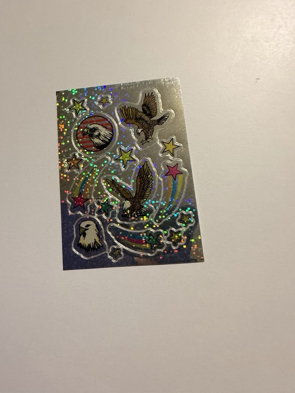 VINTAGE Stickers Prismatic Vending Machine Eagles Stars